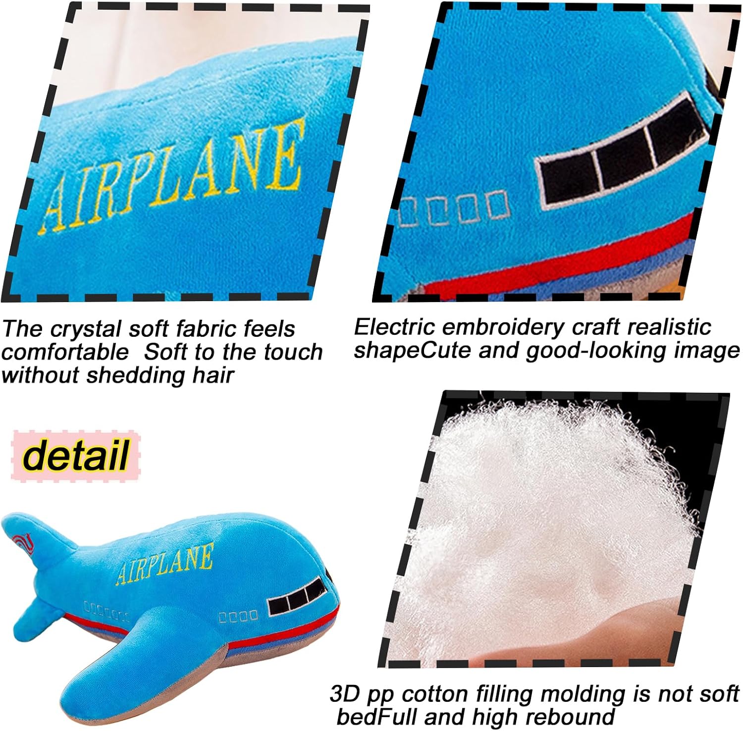 XiRiDa Airplane Plush Pillow Toy for Boys Kids 157 Inch