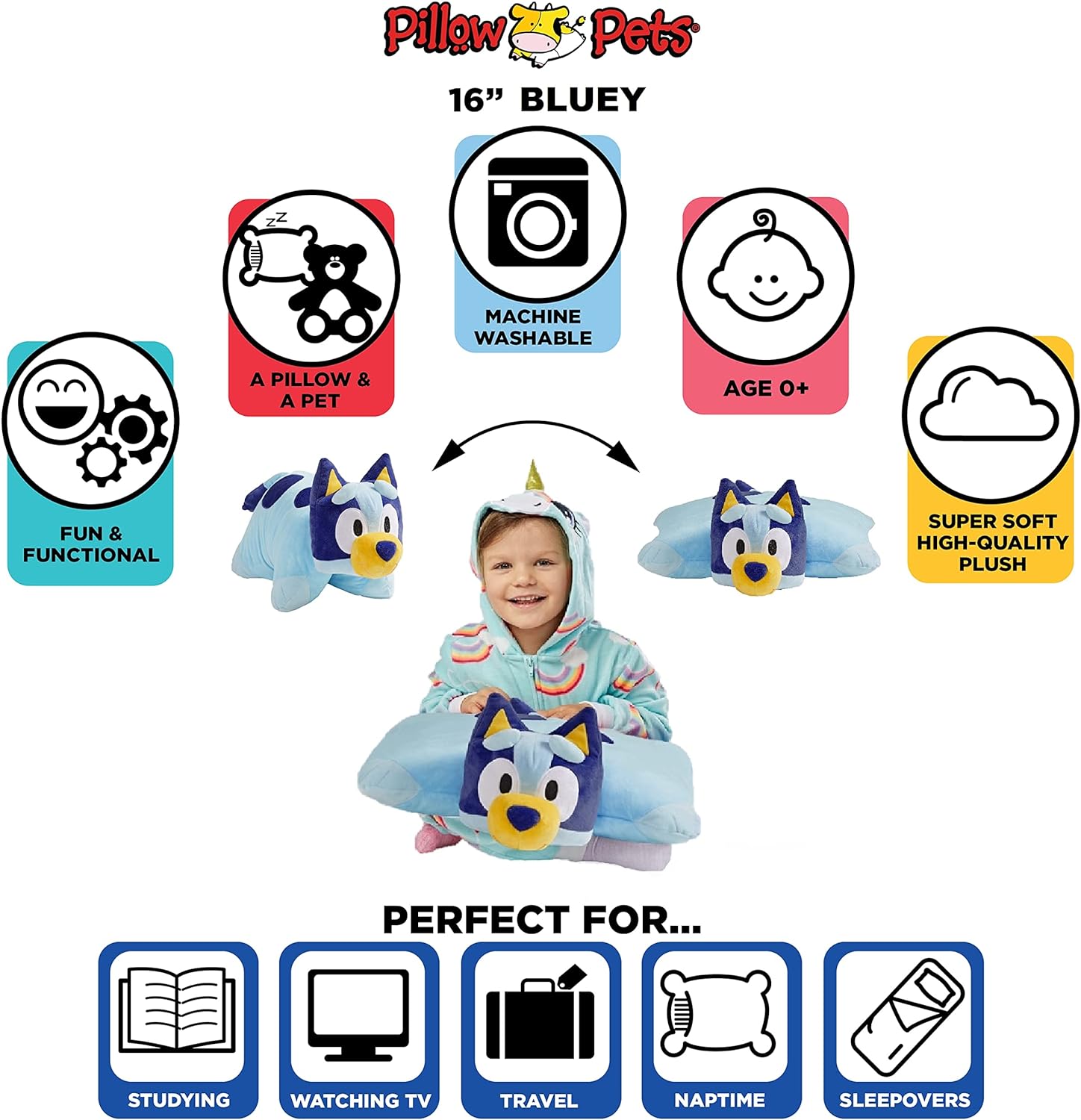 Pillow Pets Bluey Plush Pillow Toy