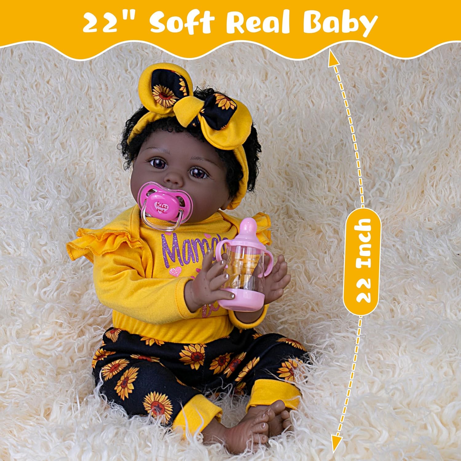EKOKIZ Realistic 22-Inch Baby Doll with Accessories