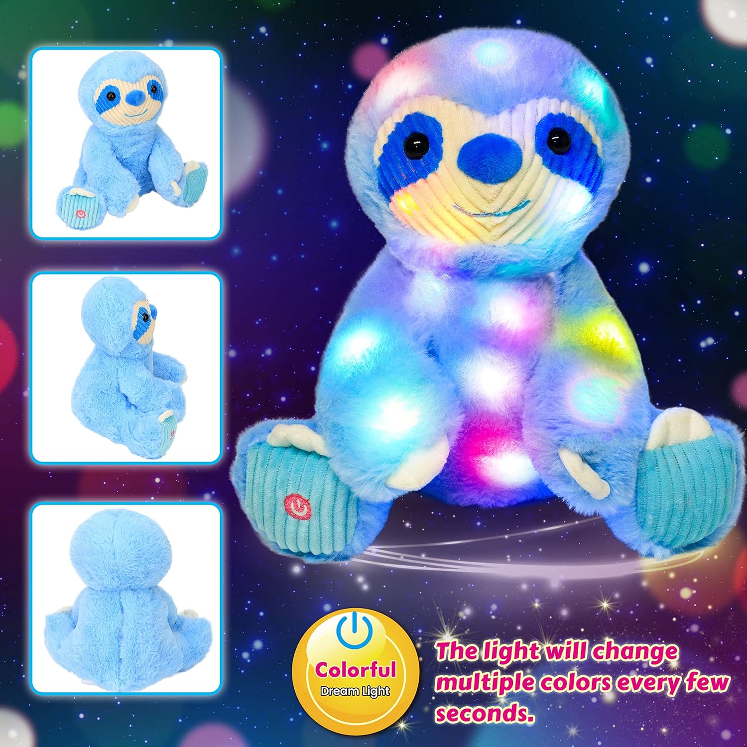 Cuteoy Blue Sloth Light-up Plush Toy 105 Inch 1