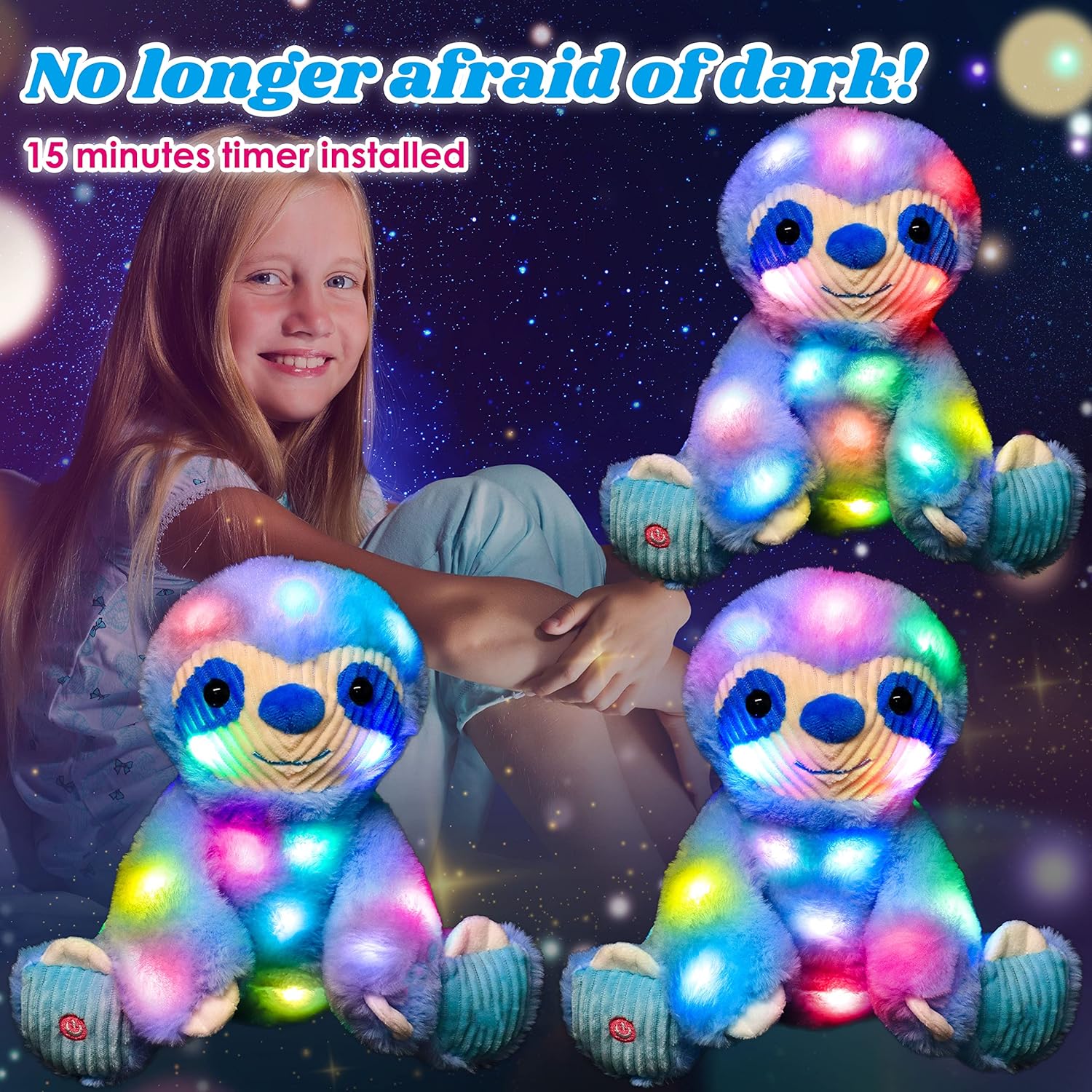 Cuteoy Blue Sloth Light-up Plush Toy 105 Inch 1