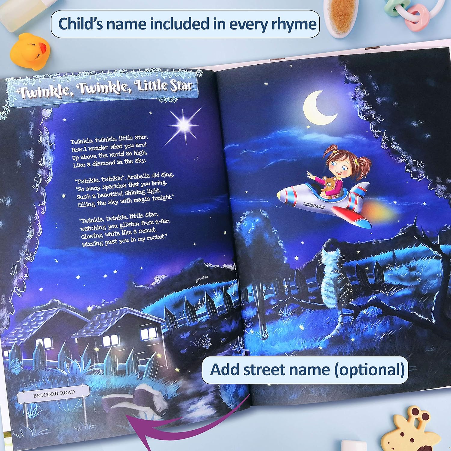 Personalized Nursery Rhymes Book for Babys 1st Birthday