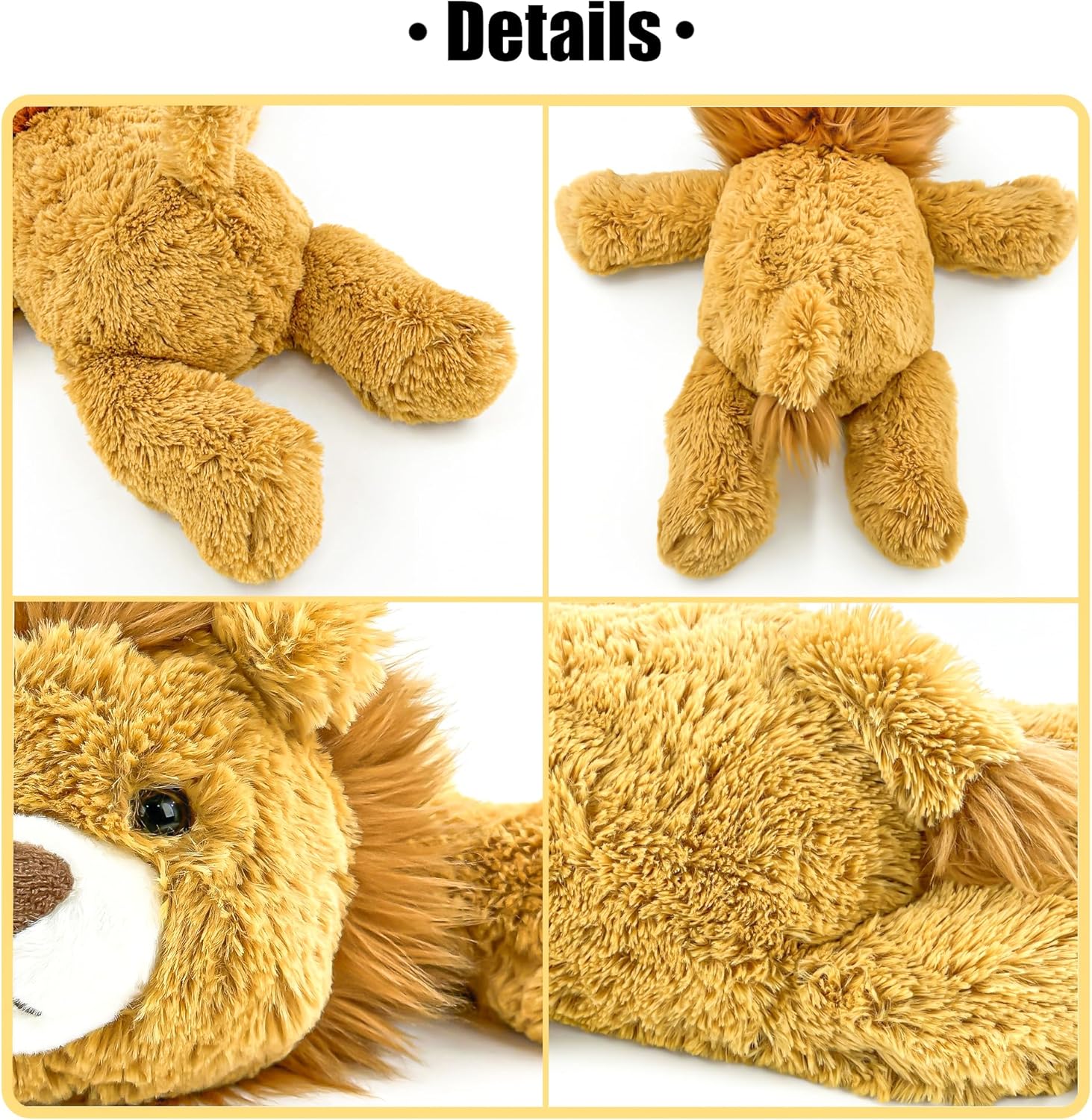 YOUBLEK 16 Weighted Lion Plush Toy for Kids Adults