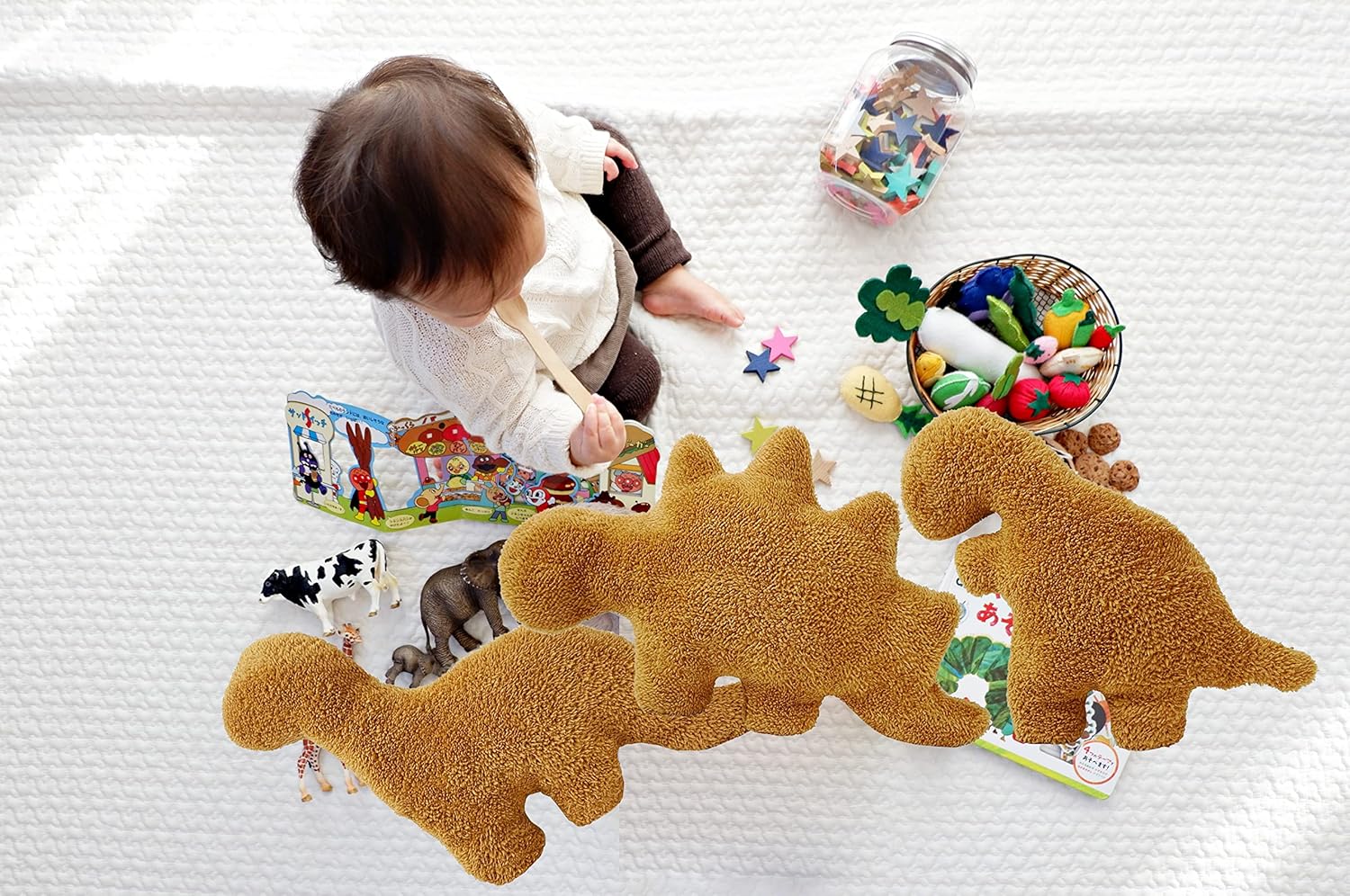 Dino Chicken Nugget Plush Pillow Set 3PCS