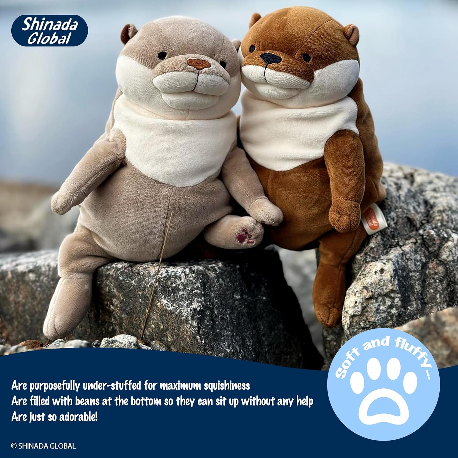 GWORLD Shinada Global Ultra Soft Otter Plush Pillow - 118in Cuddly Stuffed Animal