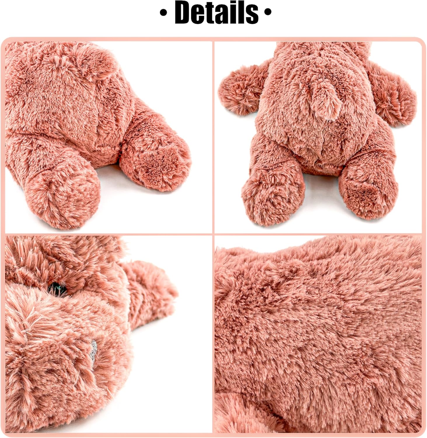 YOUBLEK 16 Pink Hippo Weighted Plush Toy
