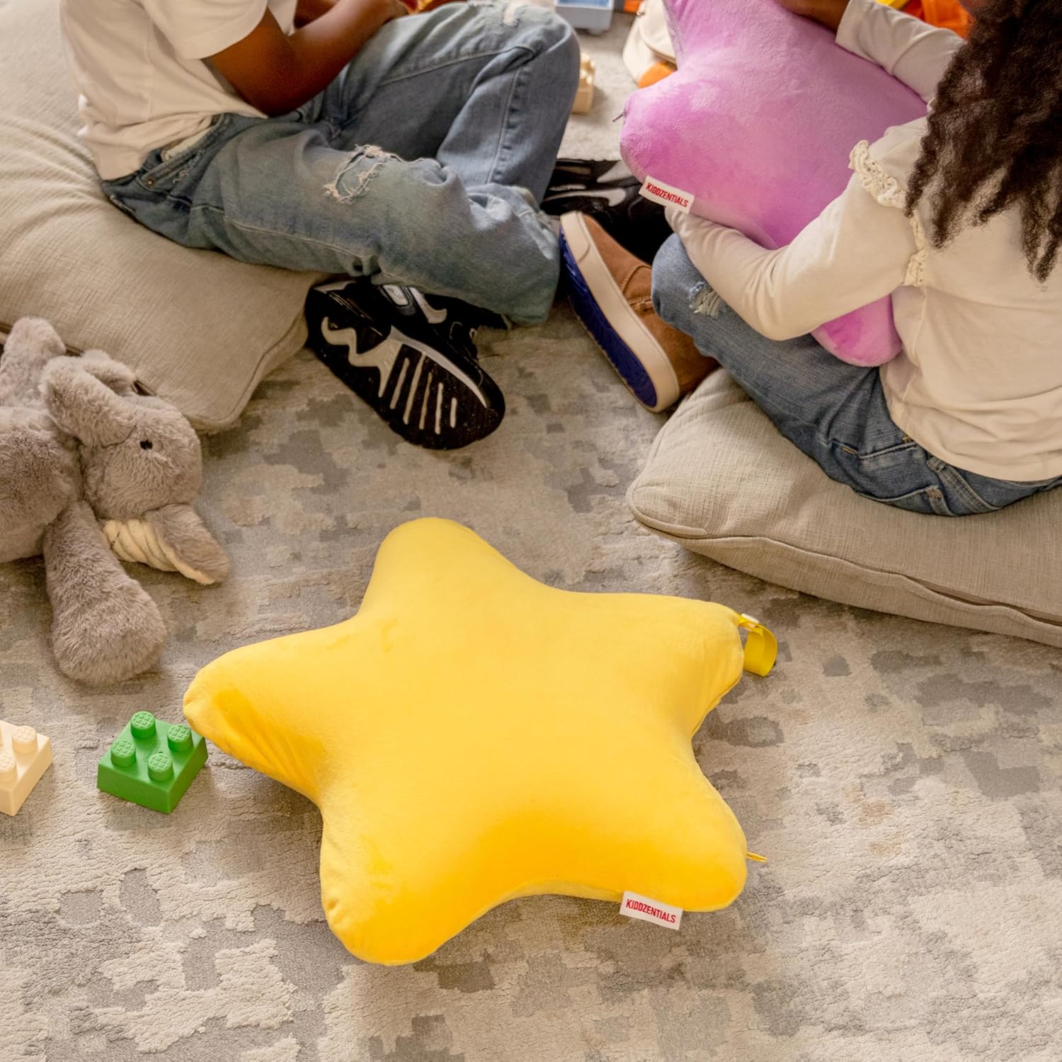 Kiddzentials Star Pillow 15in Yellow