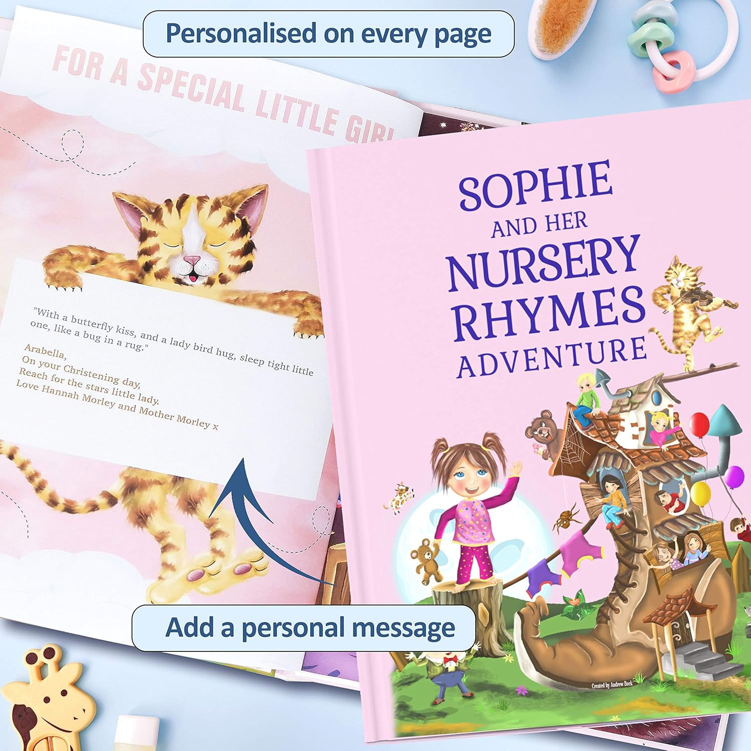 Personalized Nursery Rhymes Book for Babys 1st Birthday