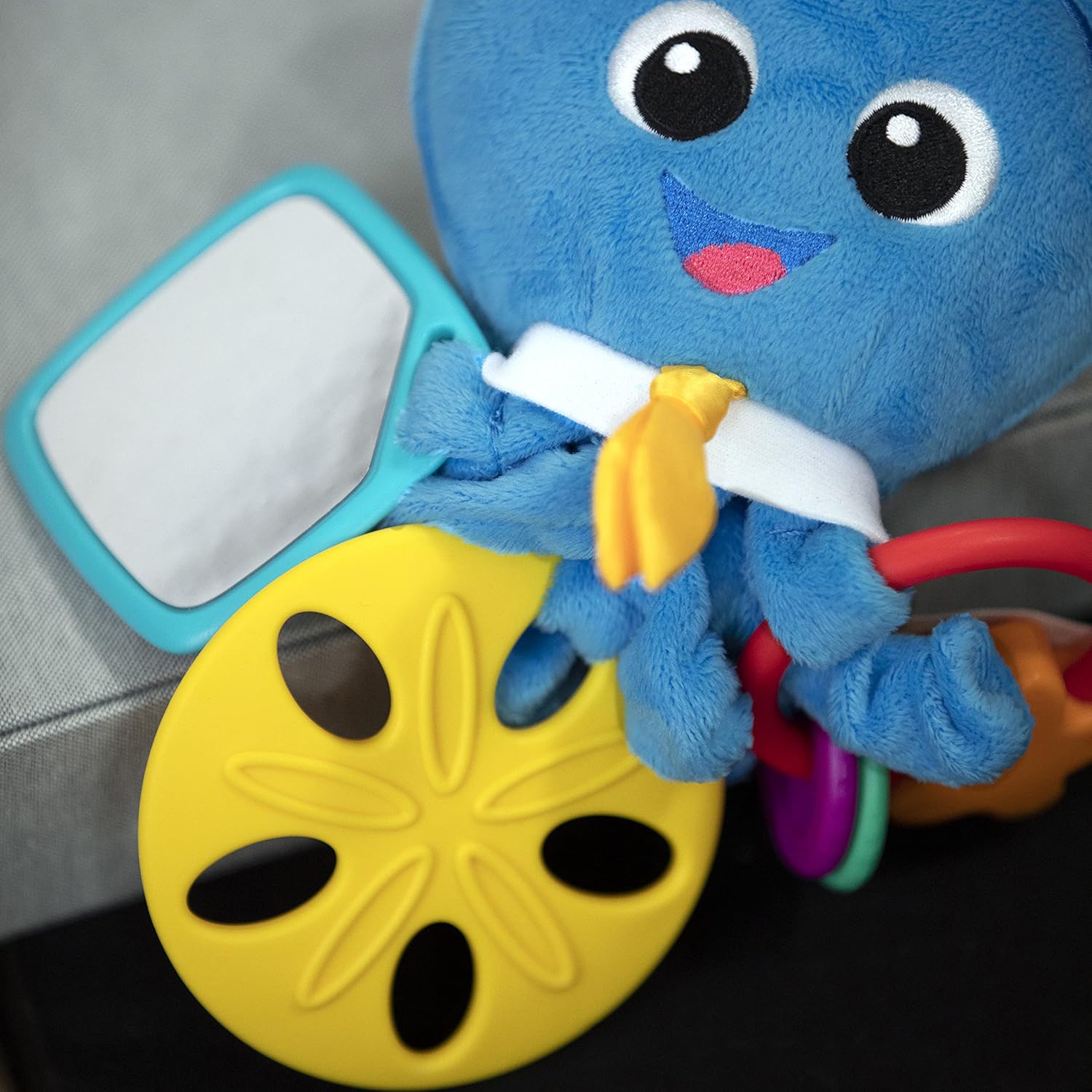 Baby Einstein Activity Arms Octopus BPA Free Stroller Toy Blue