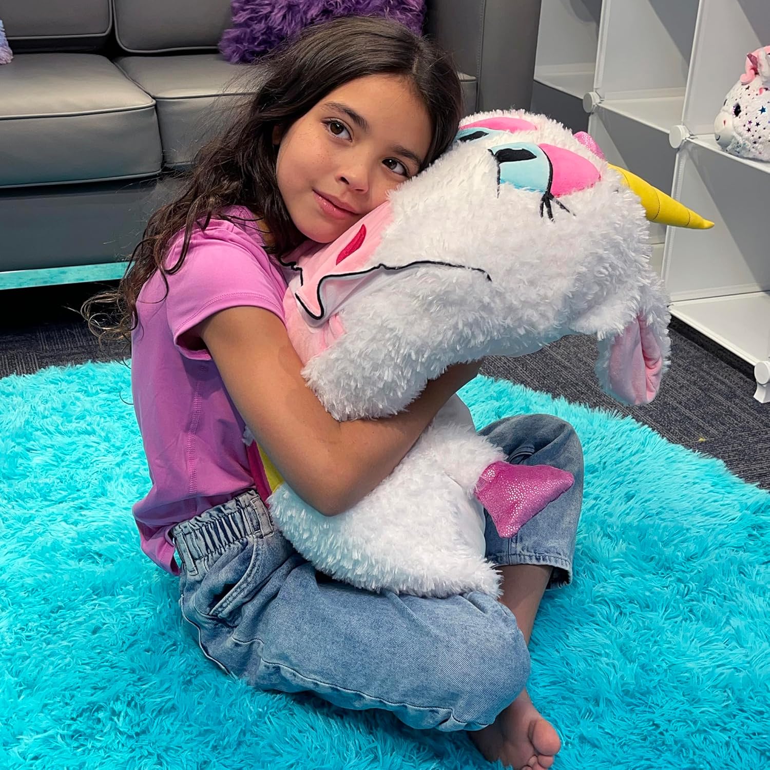 Shamzees Unicorn Plush Pillow Cover for Kids