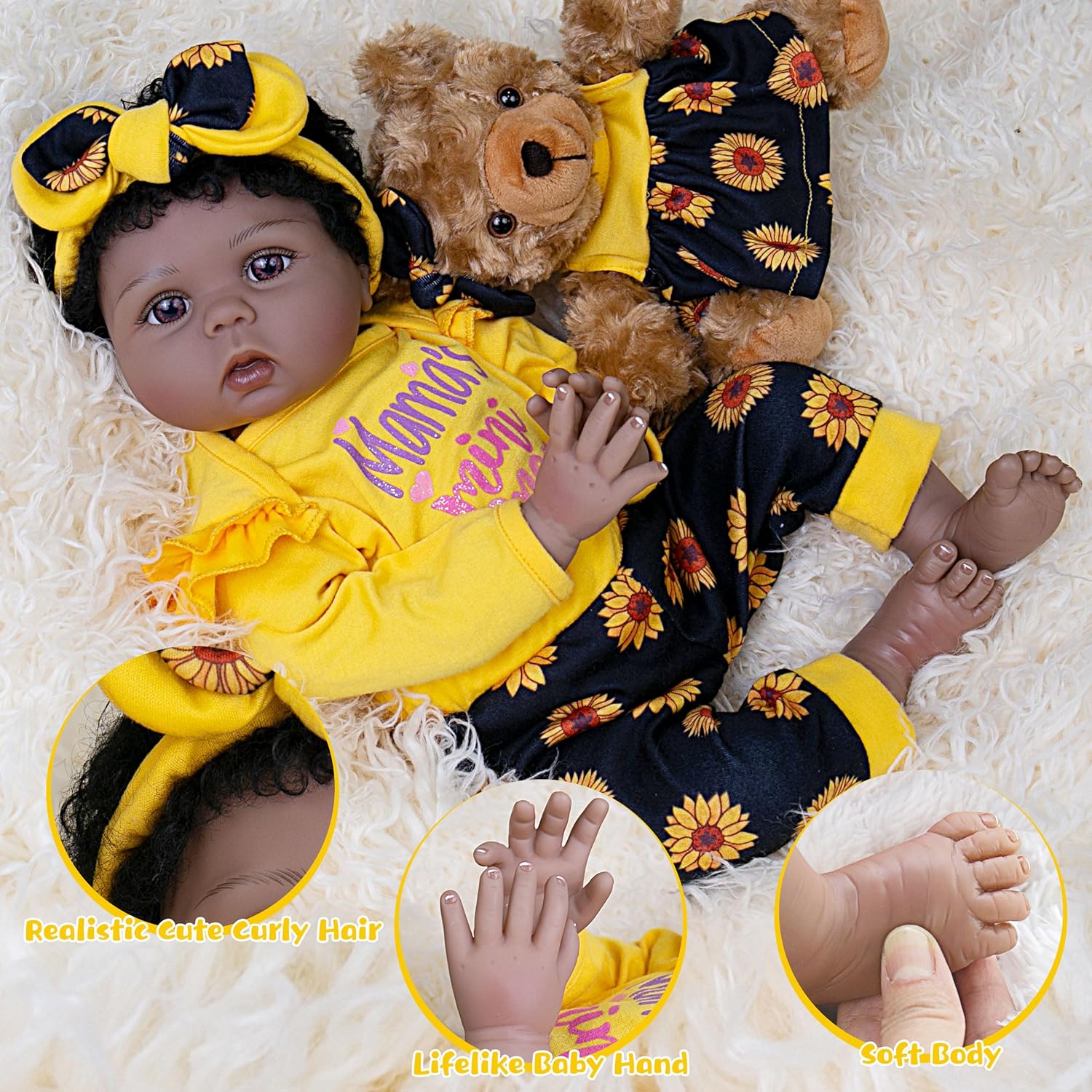 EKOKIZ Realistic 22-Inch Baby Doll with Accessories