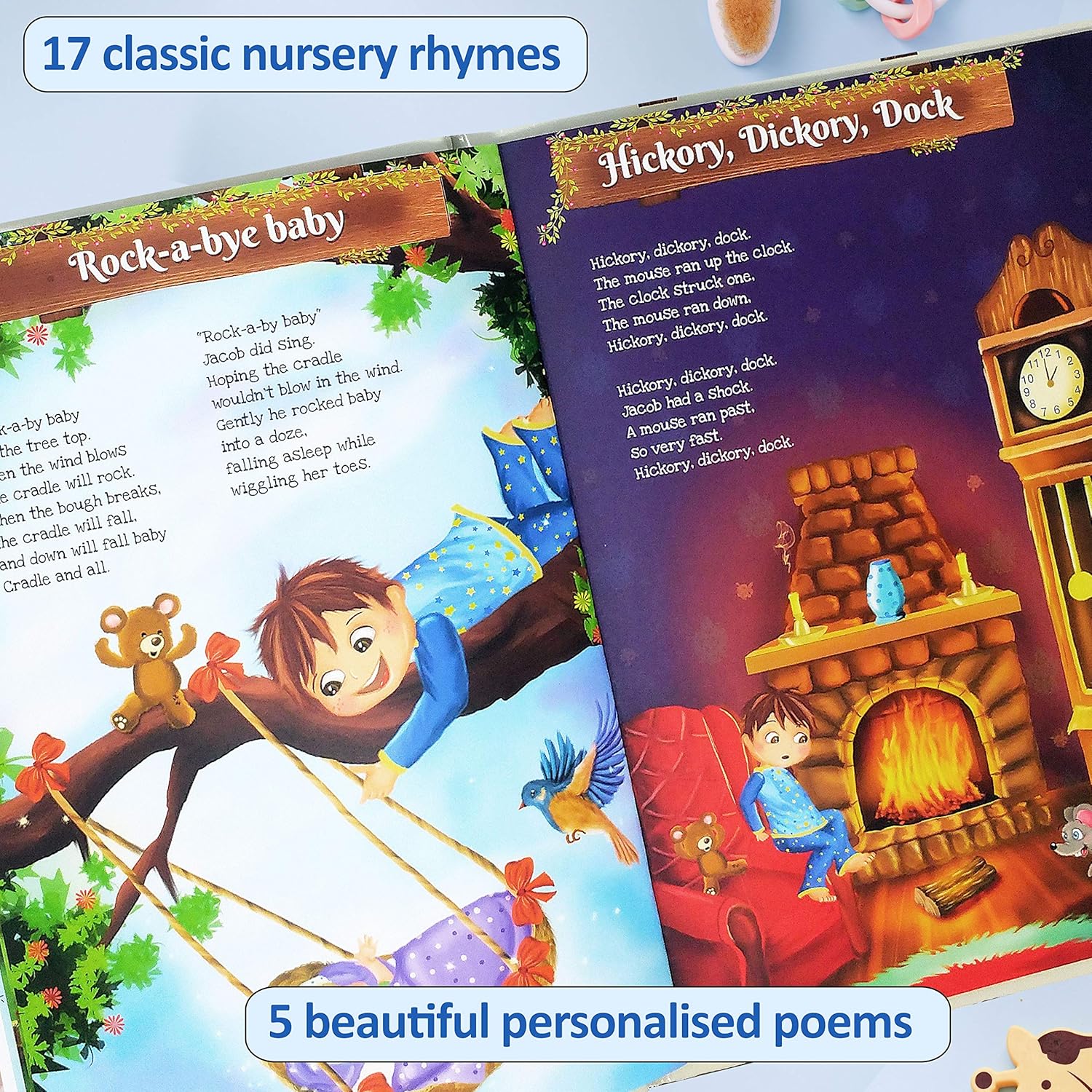 Personalized Nursery Rhymes Book for Babys 1st Birthday